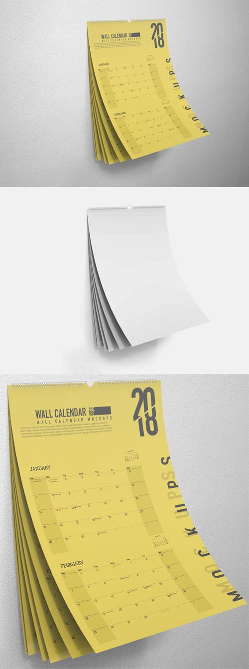 Wall Calendar PSD Mockup Template