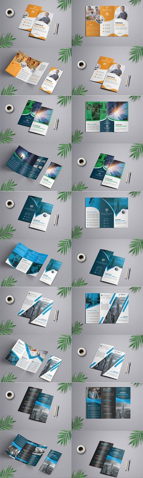 10 Corporate Trifold Brochure Bundle