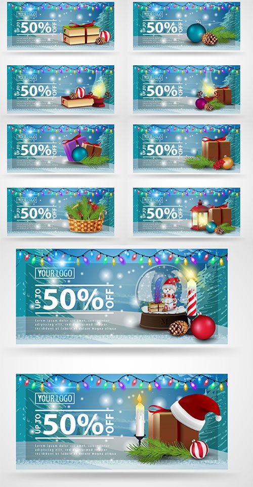 Holiday Sales Banners Vector Collection 1