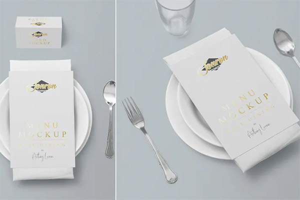 Customizable Menu Mockups PSD