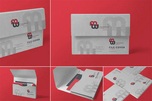 Flap Folder Mockups PSD