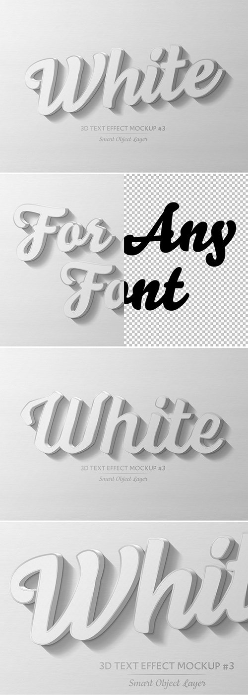 White 3D Text Effect
