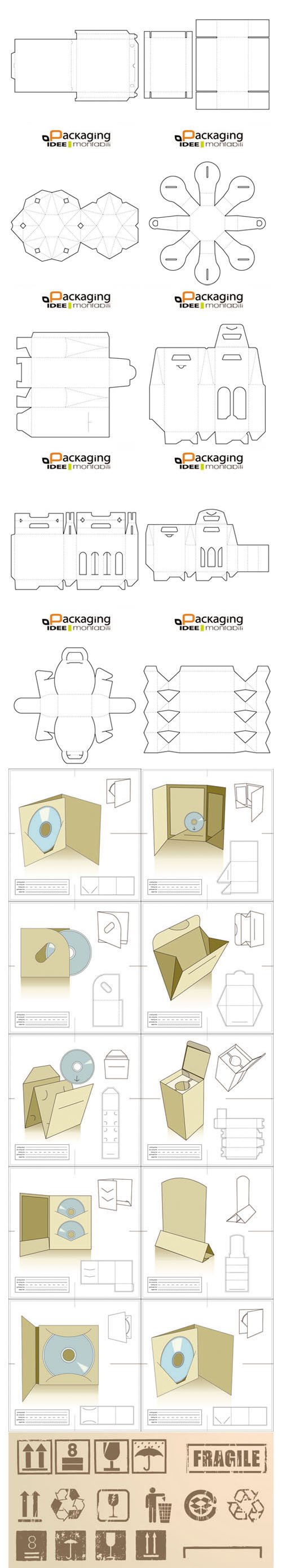 35 Packaging Molds and Templates in Vector