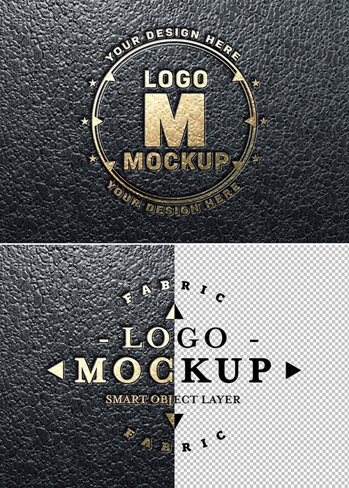 Beveled Golden Text Effect on Leather Mockup