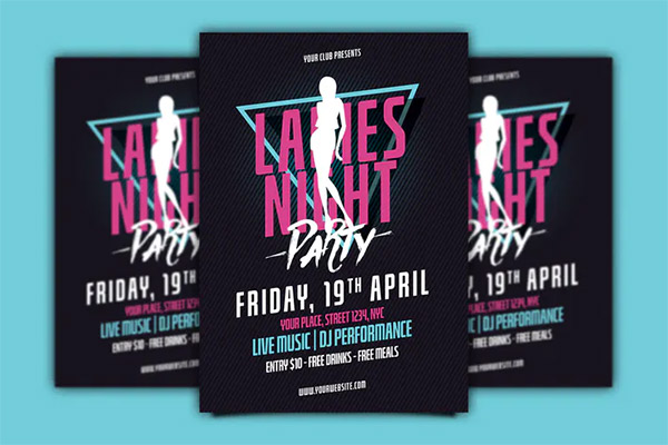 Ladies Night Party Flyer PSD