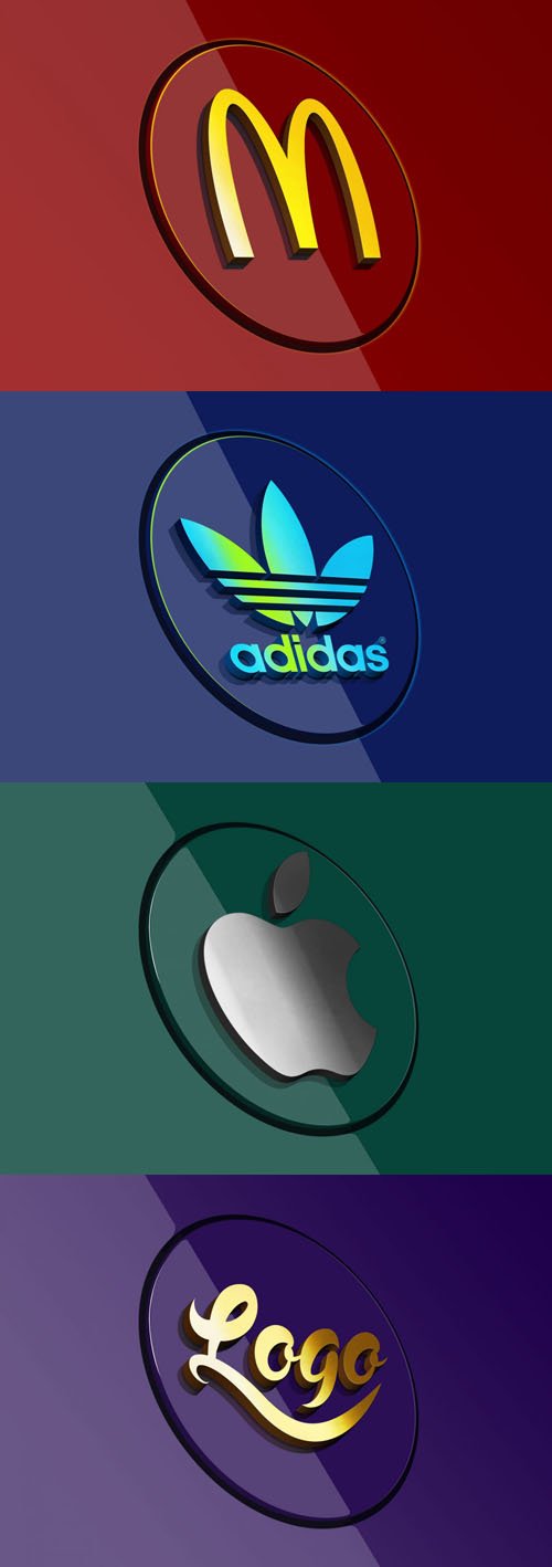 3D Logo PSD Mockups Collection