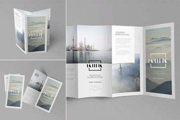 4 Fold Brochure Mockups PSD