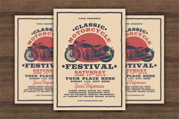 Classic Motorcycle Festival Flyer PSD