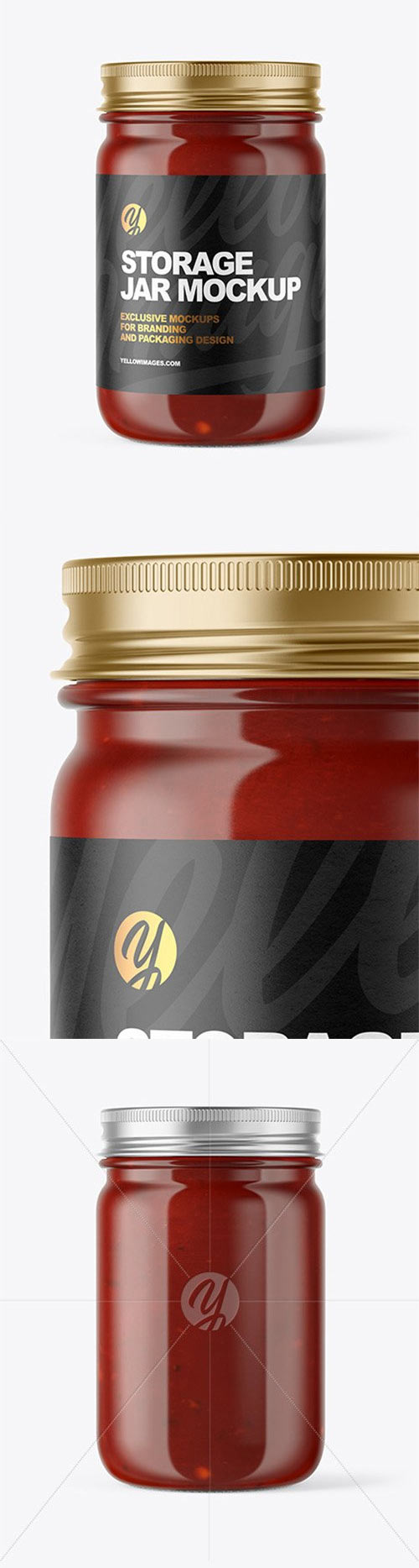 Clear Glass Jar with Sauce Mockup