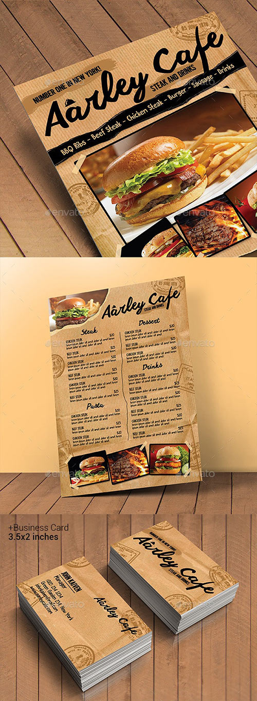 Cafe Menu Flyer + Business Card