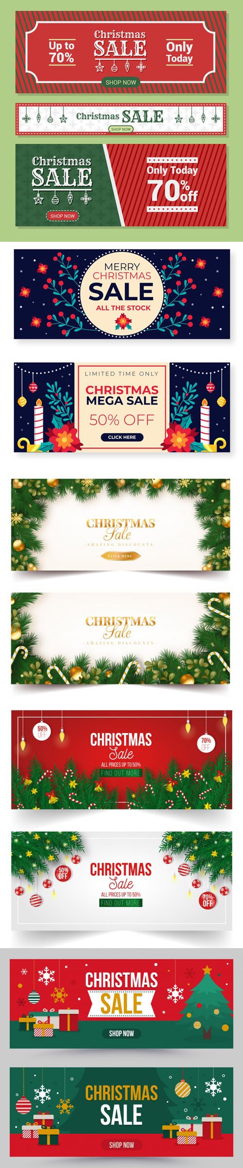 Holiday Sales Banners Vector Collection 3