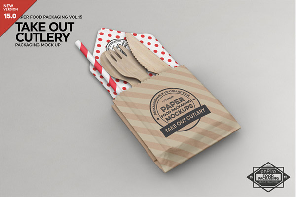 Takeout Cutlery Mockup