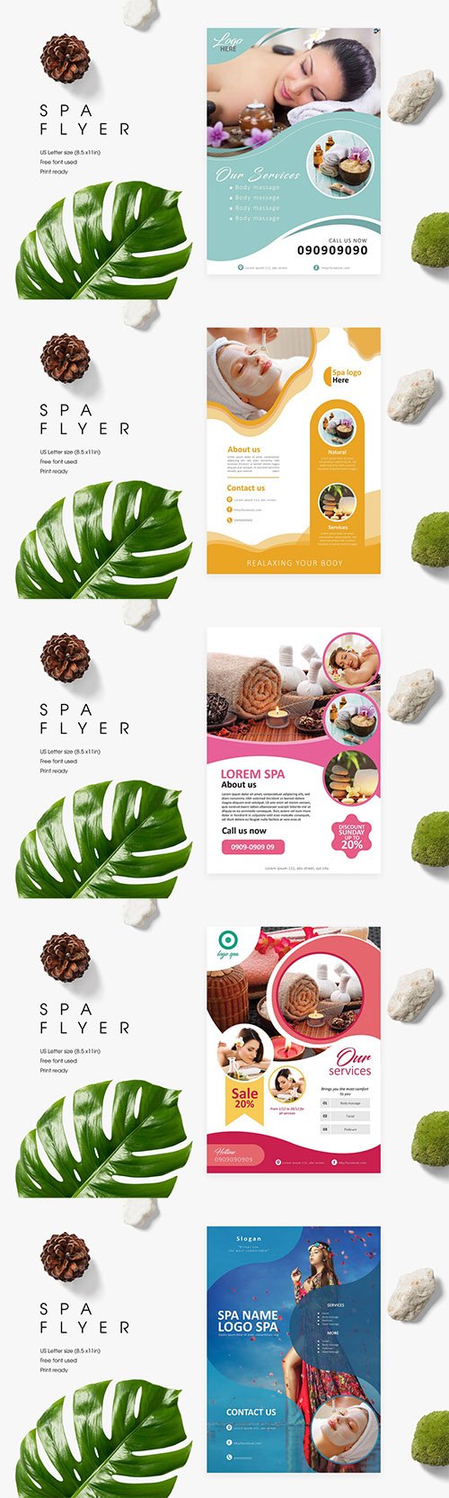 Modern Spa Flyer 1-5 PSD