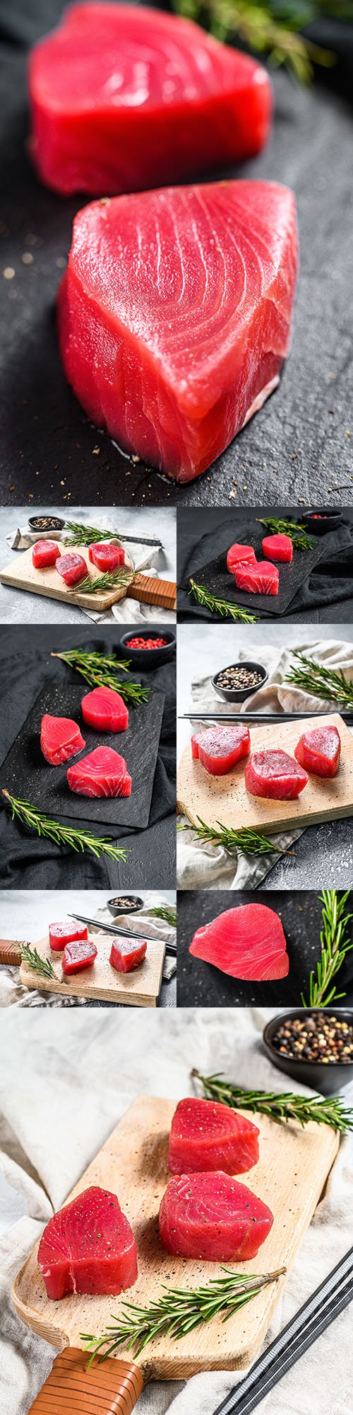 Tuna fresh steak with rosemary useful food
