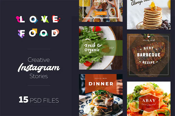 Instagram Food Lovers Banners PSD