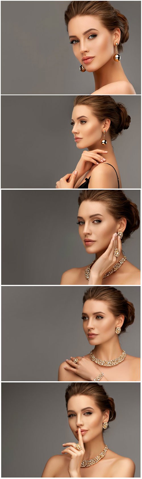 Fashionable and stylish woman in trendy jewelry big earrings