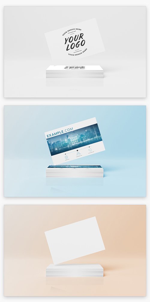 Stack of Business Cards Mockup
