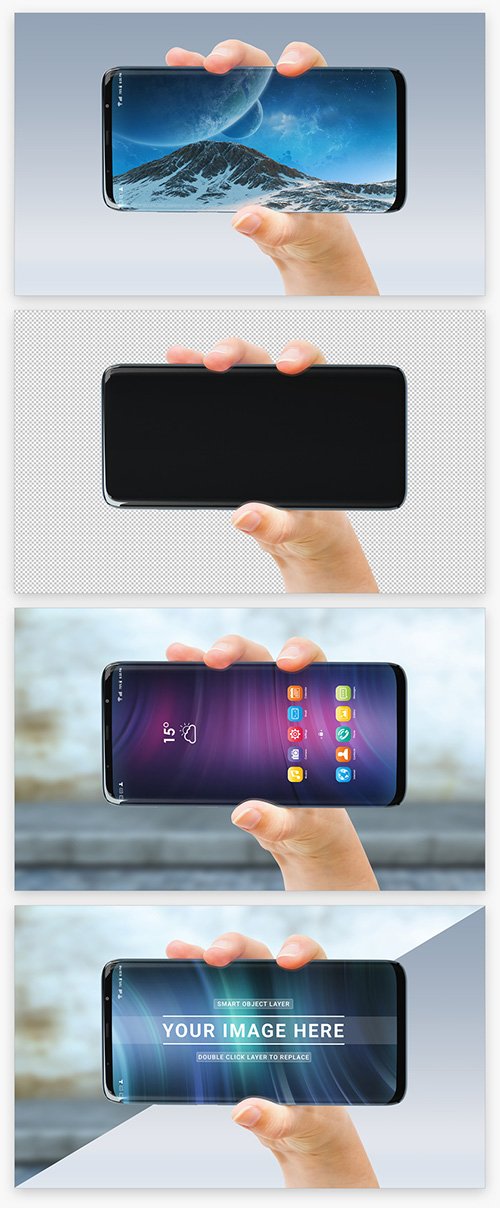 Isolated Woman Holding Smartphone Mockup