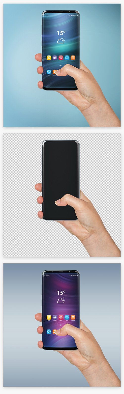 Isolated Woman Hand Holding Smartphone Mockup