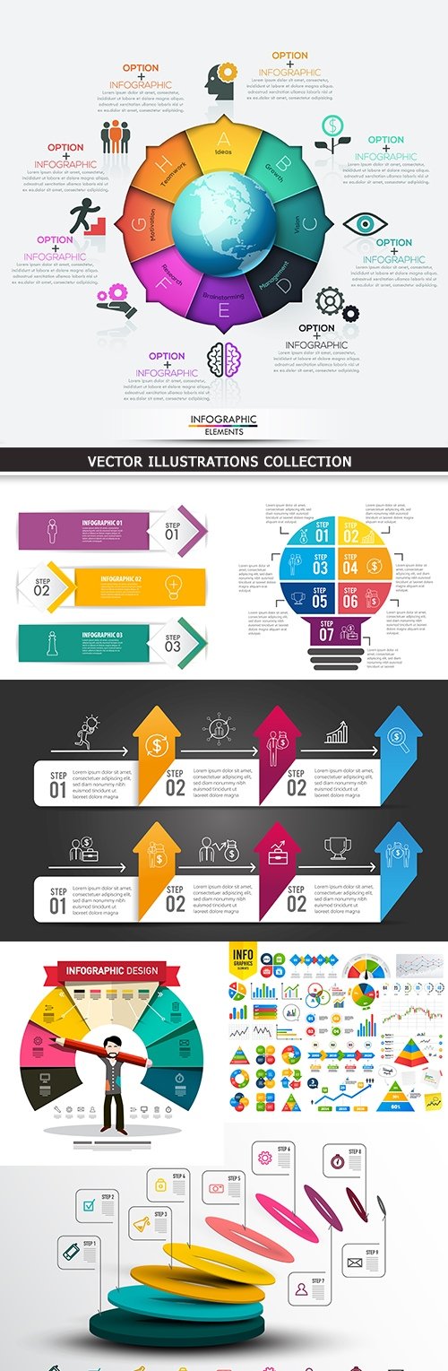 Business infographics options elements collection 42