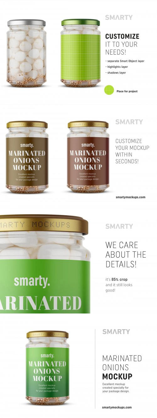 Marinated onions jar mockup