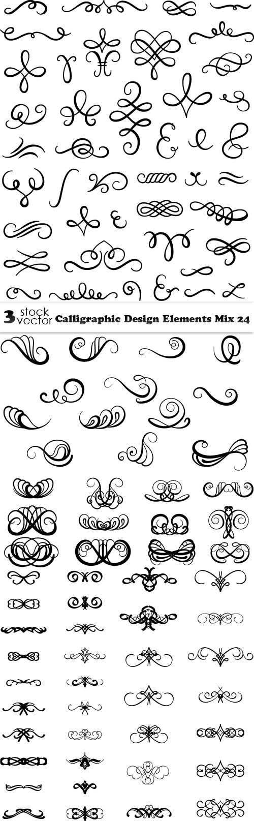 Vectors - Calligraphic Design Elements Mix 24