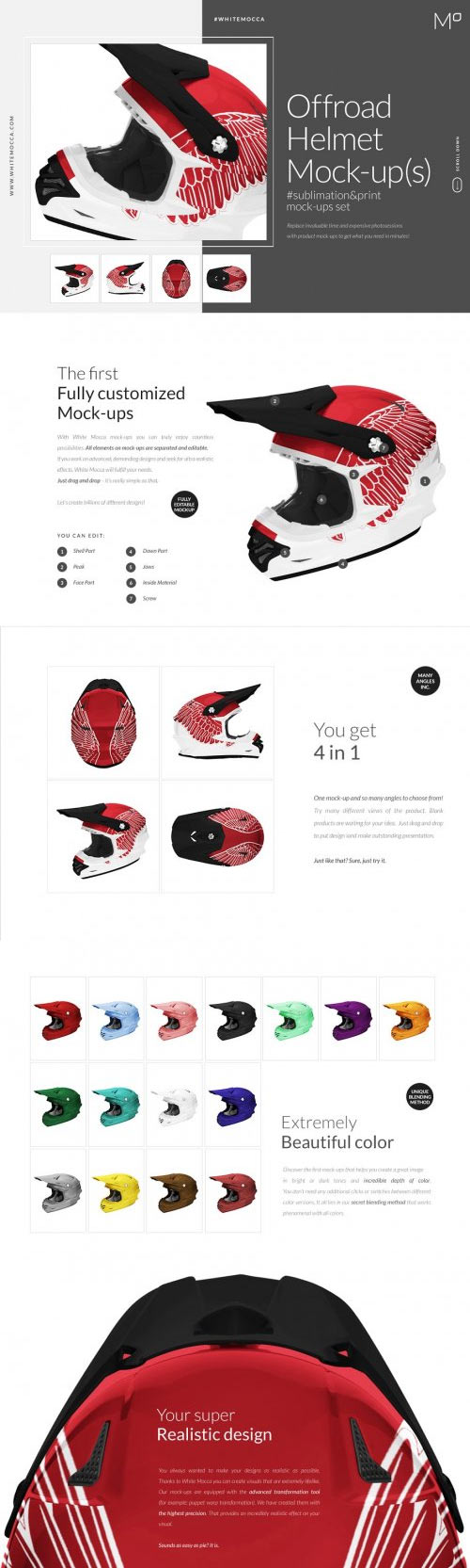Offroad Sport Helmet Mock-ups Set