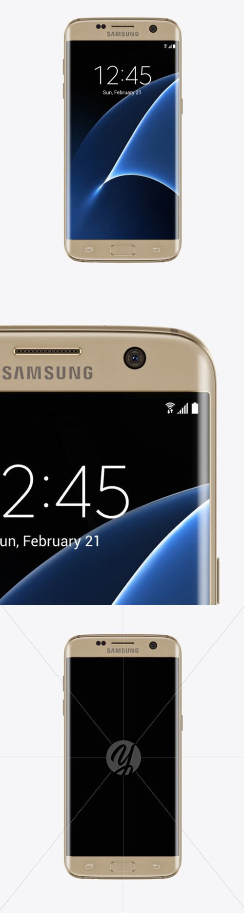 Gold Platinum Samsung Galaxy S7 Phone Mockup