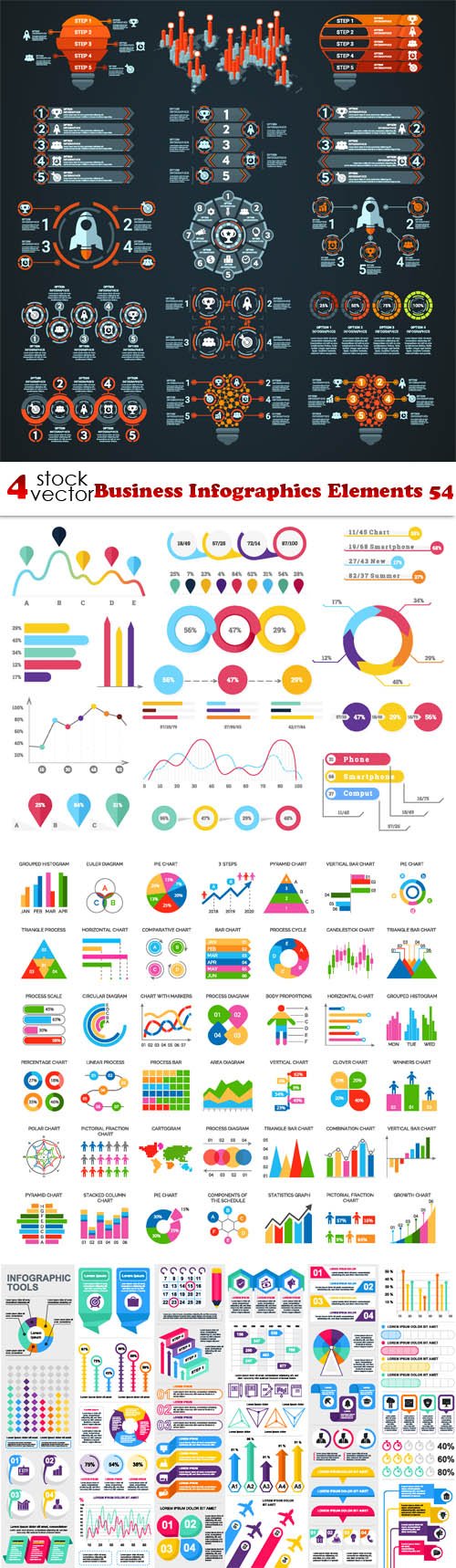Vectors - Business Infographics Elements 54