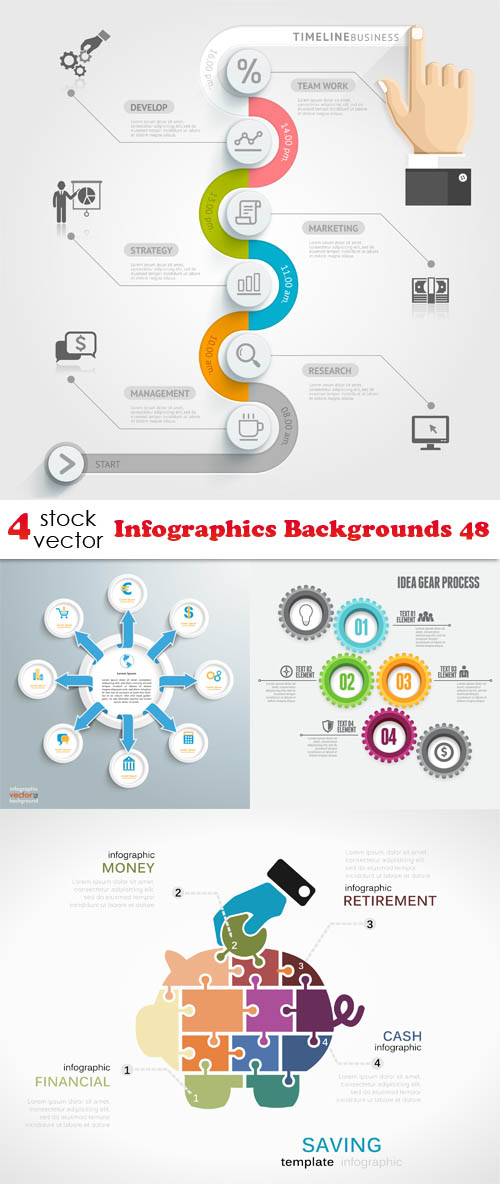 Vectors - Infographics Backgrounds 48