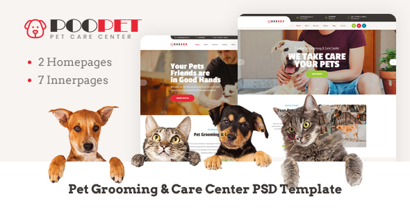 Poopet v1.0 - Pet Grooming Care Center PSD Template