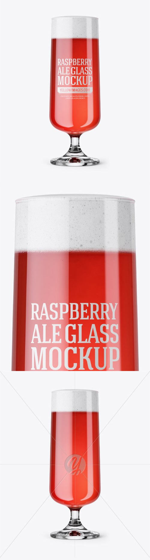 Goblet Glass with Raspberry Ale Mockup