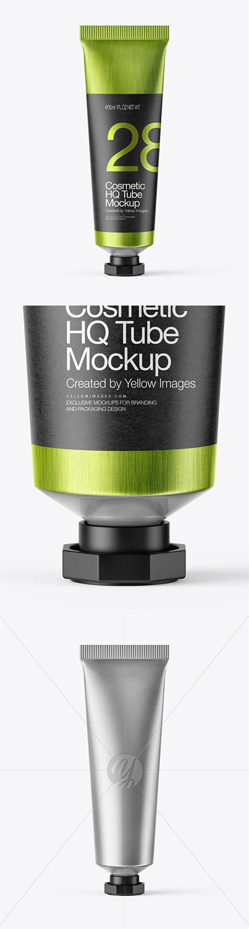 Matte Metallic Cosmetic Tube Mockup