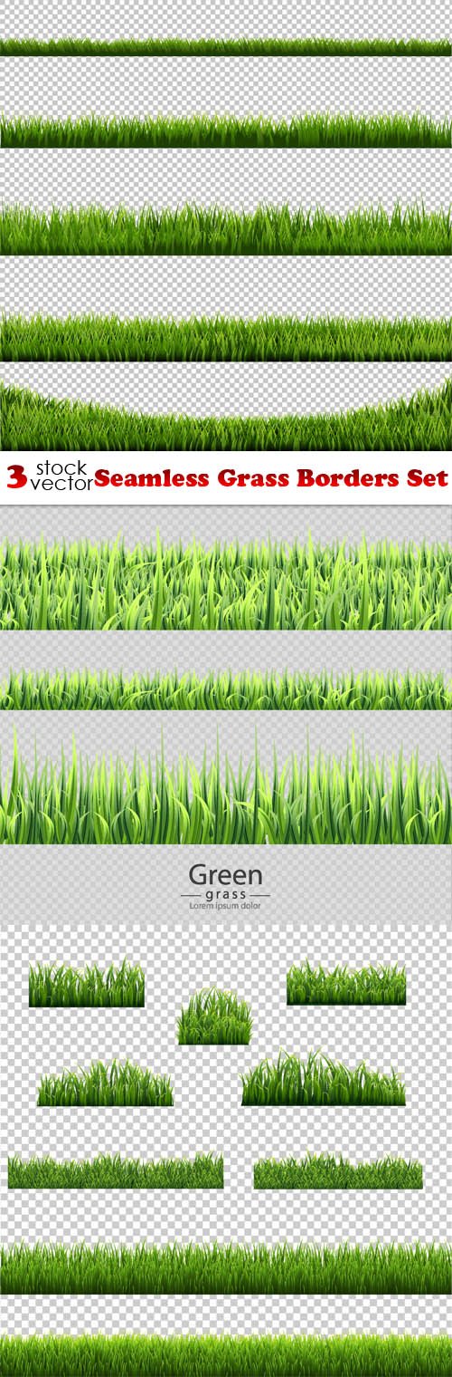 Vectors - Seamless Grass Borders Set