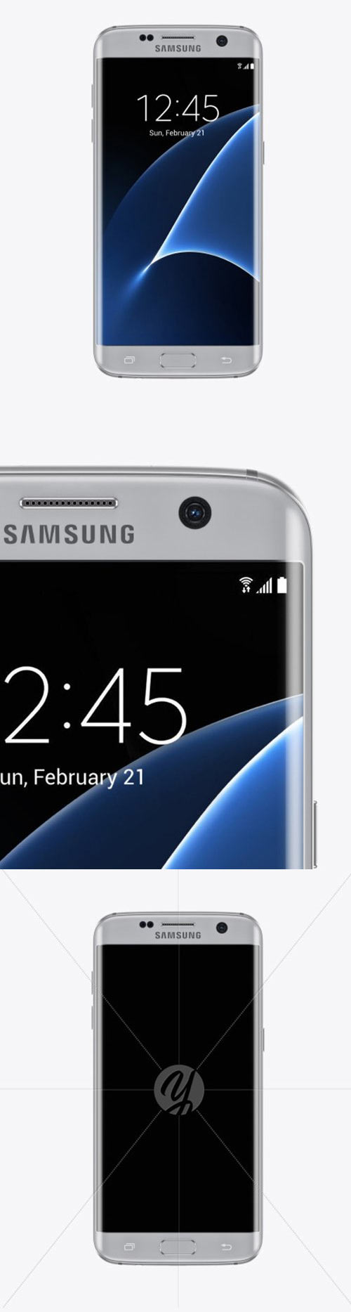 Silver Titanium Samsung Galaxy S7 Phone Mockup