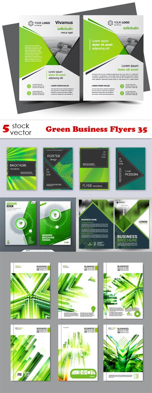 Vectors - Green Business Flyers 35