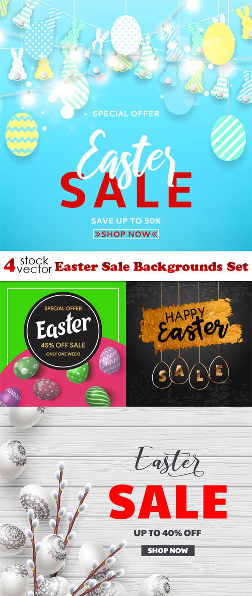 Vectors - Easter Sale Backgrounds Set