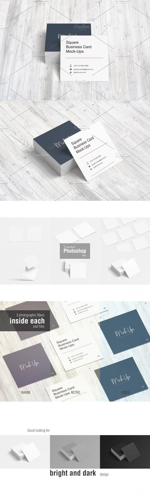 Square Business Card Mockup