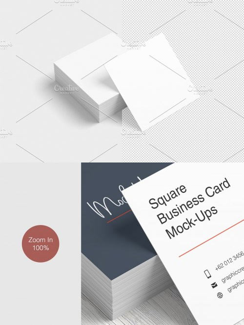 Square Business Card Mockup