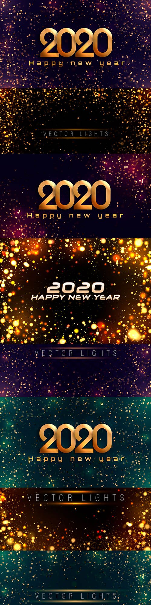 New Year inscription 2020 and glowing background