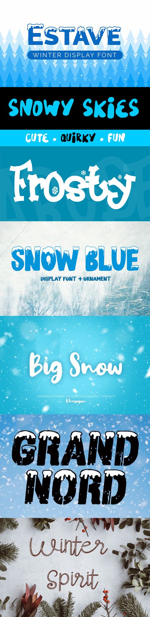 7 Winter Fonts Collection
