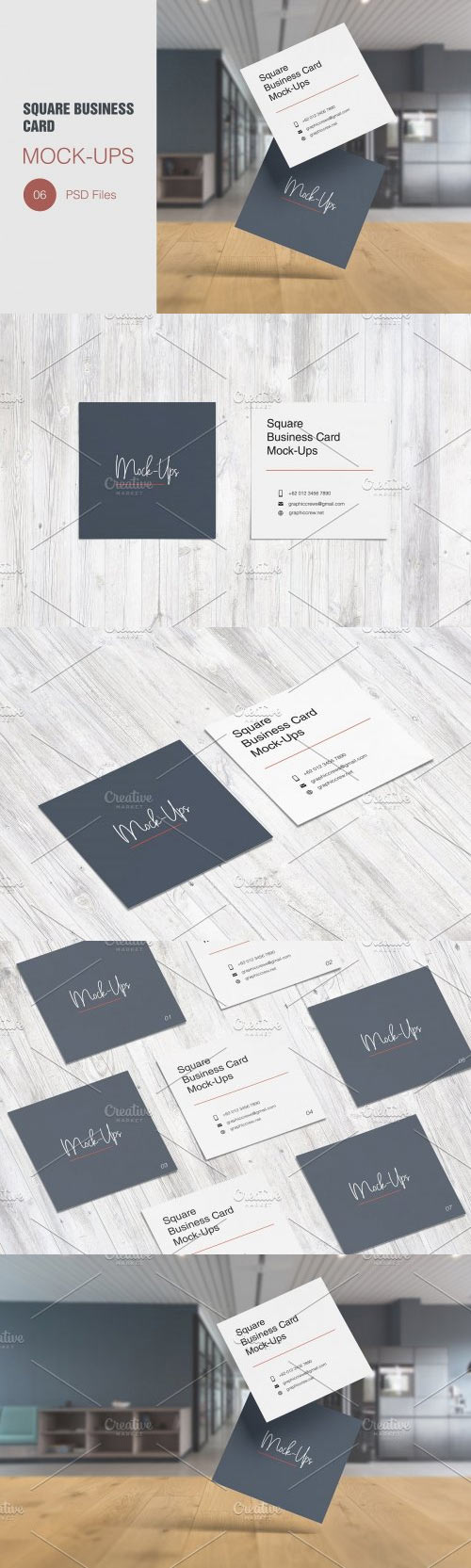 Square Business Card Mockup