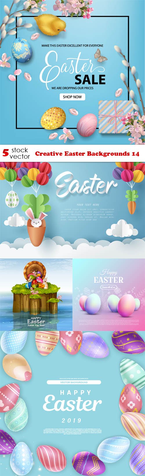 Vectors - Creative Easter Backgrounds 14