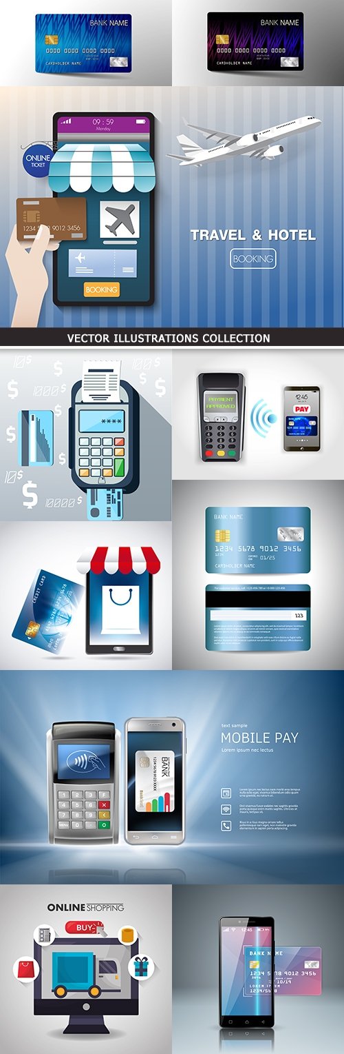 Internet online payment by credit card and mobile application
