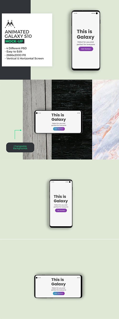 Animated Galaxy S10 Mockup