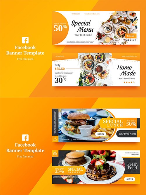 Vector Food Facebook Banner 1,2