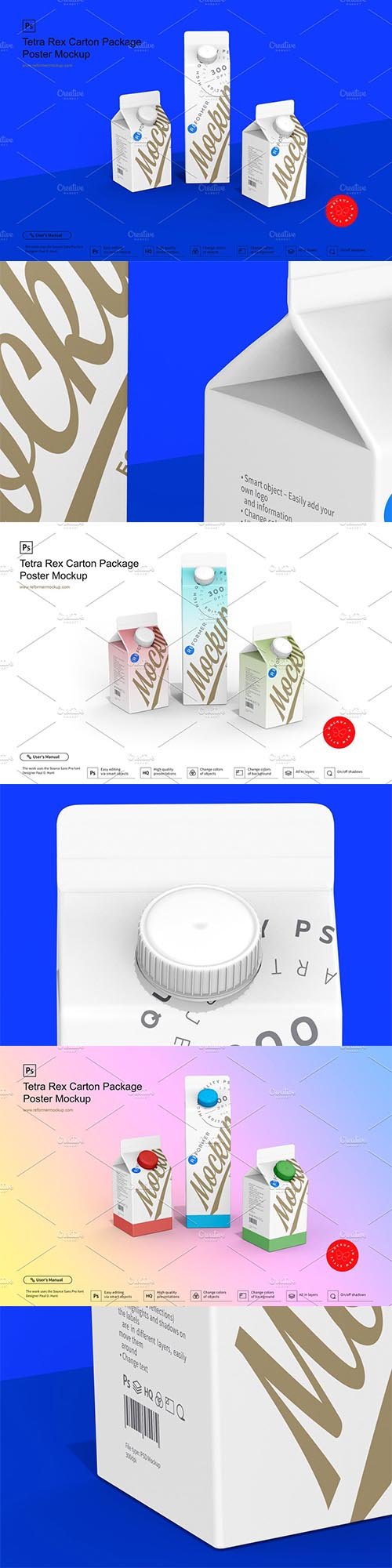 Tetra Rex Carton Poster Mockup