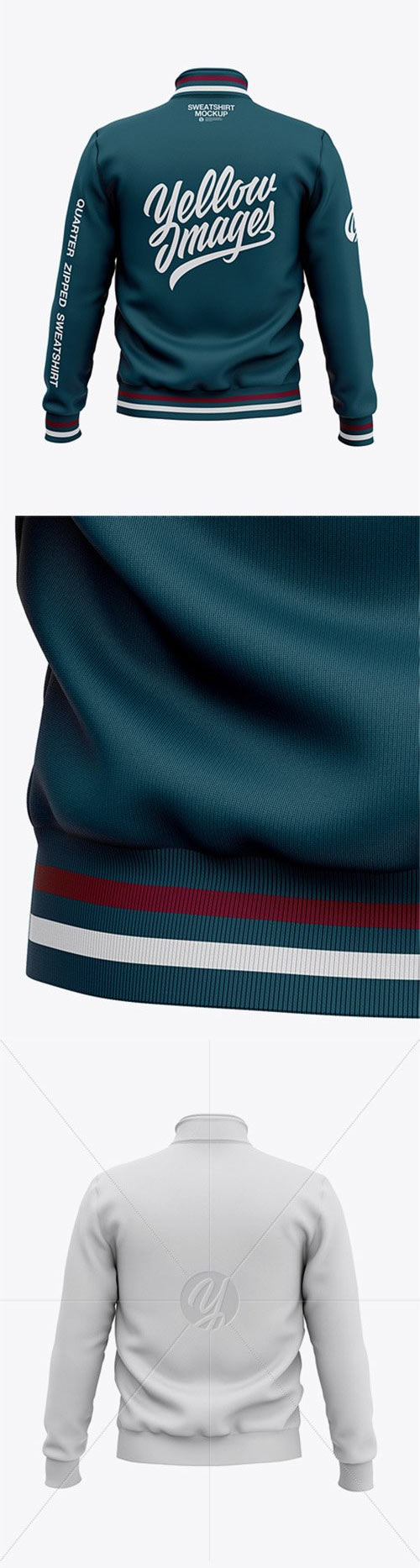Three Quarter Zipped Sweatshirt Mockup