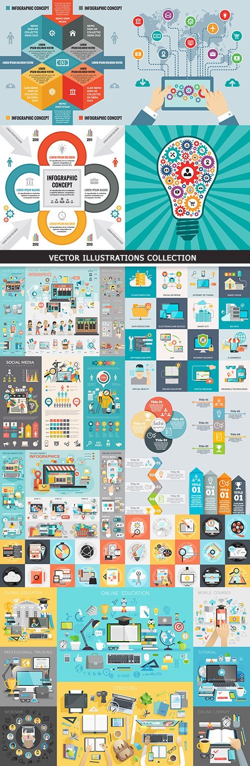 Business infographics options elements collection 44