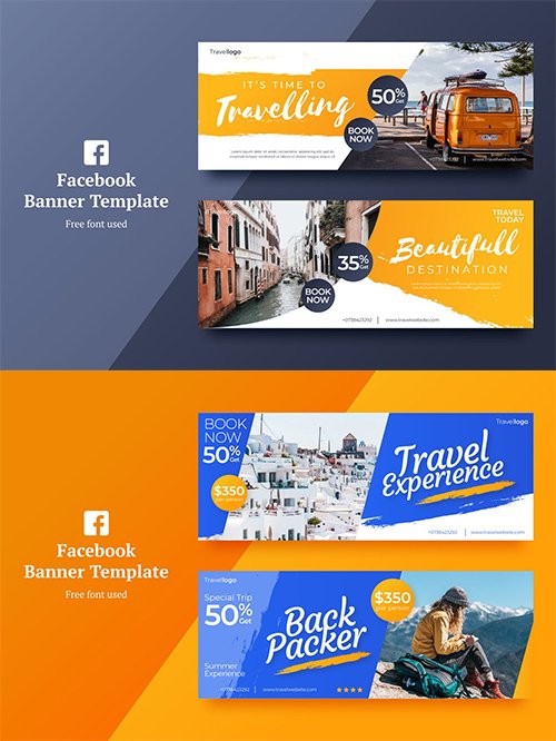 Vector Travel Facebook Banner 1,2